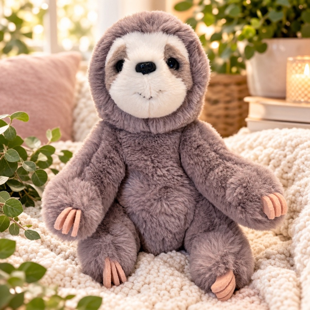Douglas Plush Sloth Super Soft Gray Stuffed Animal 8" Cute Cuddly